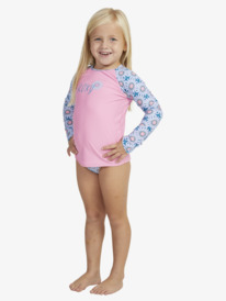 12 Girls 2-7 Bold Florals Long Sleeve Rash Vest Set Green ERLWR03276 Roxy