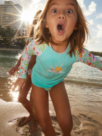 2 Girls 2-7 Hawaiian Spirit Long Sleeve UPF 50 Rash Vest Blue ERLWR03282 Roxy