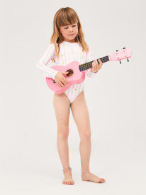 4 Girls 2-7 Pineapple Line Long Sleeve One-Piece Rash Vest Pink ERLWR03284 Roxy