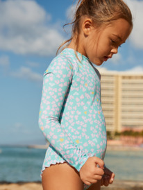 1 Girls 2-7 Teenie Ditsy Long Sleeve One-Piece Rash Vest Blue ERLWR03286 Roxy