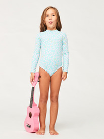 3 Girls 2-7 Teenie Ditsy Long Sleeve One-Piece Rash Vest Blue ERLWR03286 Roxy