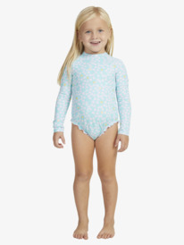 9 Girls 2-7 Teenie Ditsy Long Sleeve One-Piece Rash Vest Blue ERLWR03286 Roxy