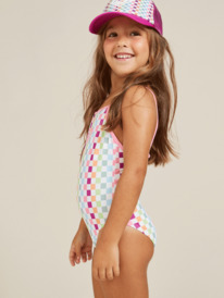 5 Rainbow Check - Bañador Entero para Chicas 2-7 Blanco ERLX103099 Roxy