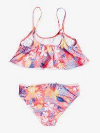 1 Girls 2-7 Hibiscus Party Crop Top Bikini Set Pink ERLX203147 Roxy