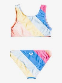 4 Girl's 2-7 Touch Of Rainbow Crop Top Bikini Set Blue ERLX203151 Roxy