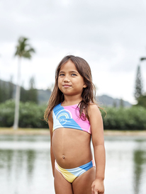 1 Girl's 2-7 Touch Of Rainbow Crop Top Bikini Set Blue ERLX203151 Roxy
