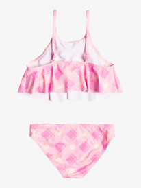 roxy, Girl's 2-7 Flower Plaid Flutter Two Piece Bikini Set, CYCLAMEN PLAYFUL PLAID (mgj2) FLOWER PLAID FLUTTER SET ERLX203177