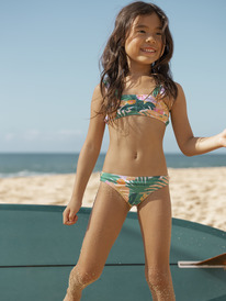 Flower Plaid - Triangle Two Piece Bikini Set for Girls 2-7