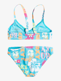 roxy, Girl's 4-16 Flower Vintage Power Two Piece Bralette Bikini Set For Girls, BACHELOR BUTTON GROOVY GIRL (bgz7) Flower Vintage Power - Two Piece Bralette Bikini Set for Girls 2-7 ERLX203180