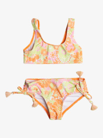 roxy, Girl's 4-16 Happiness Feeling Two Piece Bralette Bikini Set For Girls, MOCK ORANGE PIECE OF PARADISE (ngz7) Happiness Feeling - Two Piece Bralette Bikini Set for Girls 2-7 ERLX203184