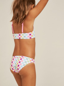 6 Girls 2-7 Rainbow Check Two Piece Crop Top Bikini Set White ERLX203186 Roxy