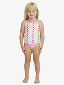 roxy, Girls 2-7 Rainbow Check Two Piece Tankini Set, BRIGHT WHITE CHECK CHECK (wbb1) RAINBOW CHECK TANKINI SET ERLX203187