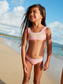 4 Girls 2-7 Beach Day Together Two Piece Bralette Bikini Set Pink ERLX203188 Roxy