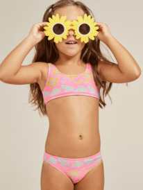 6 Girls 2-7 Beach Day Together Two Piece Bralette Bikini Set Pink ERLX203188 Roxy