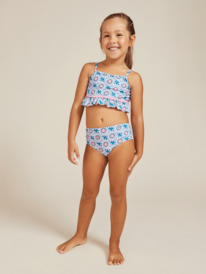 8 Girls 2-7 Bold Florals Two Piece Crop Top Bikini Set  ERLX203191 Roxy