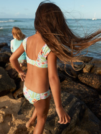 1 Girls 2-7 Hawaiian Spirit Bralette Two-Piece Bikini Set Blue ERLX203192 Roxy