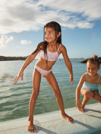1 Girls 2-7 Pineapple Line Crop Top Two-Piece Bikini Set Pink ERLX203193 Roxy