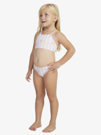 10 Girls 2-7 Pineapple Line Crop Top Two-Piece Bikini Set Pink ERLX203193 Roxy