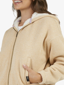 3 Womens Spring Morning Zip-Up Hoodie Beige URJFT03160 Roxy