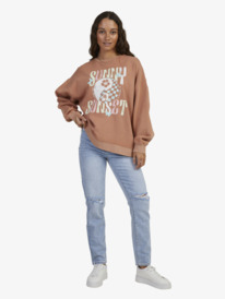 4 Womens When Its Fine Sweatshirt Brown URJFT03168 Roxy