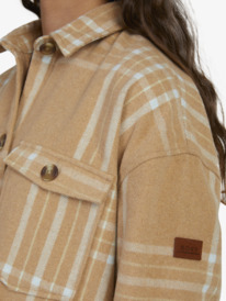 11 Womens Check The Swell Chequered Blanket Coat Brown URJJK03022 Roxy