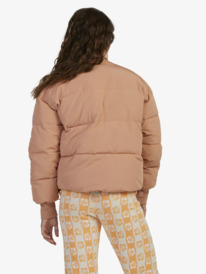 8 Womens New Age Cropped Puffer Jacket Brown URJJK03025 Roxy