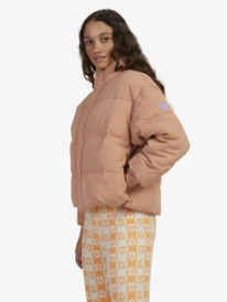 9 Womens New Age Cropped Puffer Jacket Brown URJJK03025 Roxy