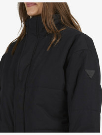 7 Womens New Age Cropped Puffer Jacket Black URJJK03025 Roxy