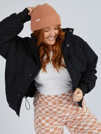1 Womens New Age Cropped Puffer Jacket Black URJJK03025 Roxy