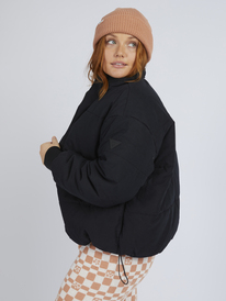 3 Womens New Age Cropped Puffer Jacket Black URJJK03025 Roxy