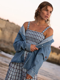 2 Womens Our Love Shacket Denim Jacket Blue URJJK03027 Roxy