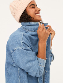 4 Womens Our Love Shacket Denim Jacket Blue URJJK03027 Roxy
