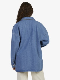 15 Womens Our Love Shacket Denim Jacket Blue URJJK03027 Roxy
