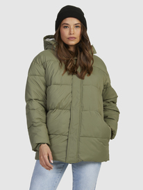 roxy, Womens Ocean Ways Sherpa Lined Puffer Jacket, DEEP LICHEN GREEN (tpc0) Ocean Ways - Sherpa Lined Puffer Jacket for Women URJJK03029