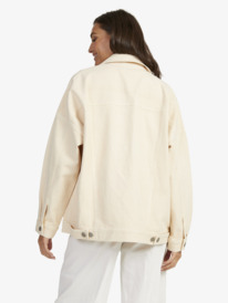 2 Womens The Ocean Is Calling Denim Jacket Beige URJJK03039 Roxy