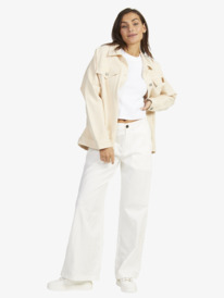 1 Womens The Ocean Is Calling Denim Jacket Beige URJJK03039 Roxy