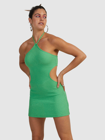 6 Izabella Halter Dress Green URJKD03060 Roxy