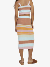 8 Womens Playa Morning Knitted Bodycon Skirt Blue URJKK03002 Roxy