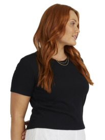 3 Womens Baseline Cropped T-Shirt Black URJKT03153 Roxy