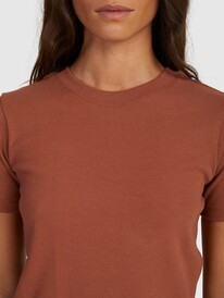 4 Womens Baseline Cropped T-Shirt Brown URJKT03153 Roxy