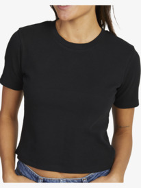 10 Womens Baseline Cropped T-Shirt Black URJKT03153 Roxy