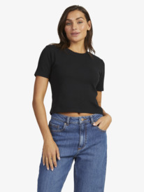 5 Womens Baseline Cropped T-Shirt Black URJKT03153 Roxy