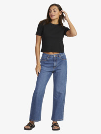 7 Womens Baseline Cropped T-Shirt Black URJKT03153 Roxy