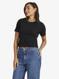 9 Womens Baseline Cropped T-Shirt Black URJKT03153 Roxy