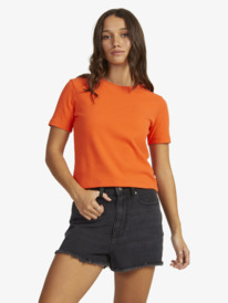 roxy, Womens Baseline Cropped T-Shirt, SETTING SUN (nmb0) BASELINE TEE URJKT03153