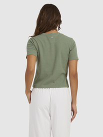 roxy, Womens Baseline Cropped T-Shirt, DEEP LICHEN GREEN (tpc0) BASELINE TEE URJKT03153