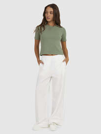 1 Womens Baseline Cropped T-Shirt Beige URJKT03153 Roxy