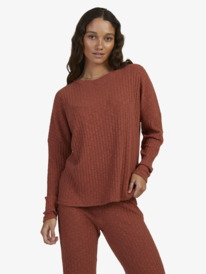1 Womens Lounge Livin Cosy Lounge Sweatshirt Brown URJKT03186 Roxy