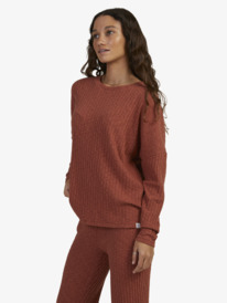 3 Womens Lounge Livin Cosy Lounge Sweatshirt Brown URJKT03186 Roxy
