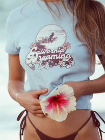 1 Womens Aloha Dreaming Fitted T-Shirt Blue URJKT03191 Roxy